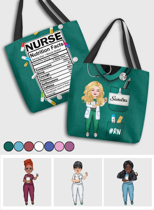 Nurse Nutrition Facts - Personalized Nurse Tote Bag