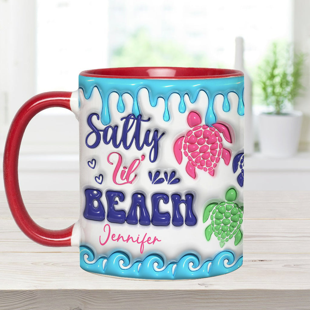 Salty Lil' Beach Turtle Lovers Inflated - Personalized Turtle Accent Mug