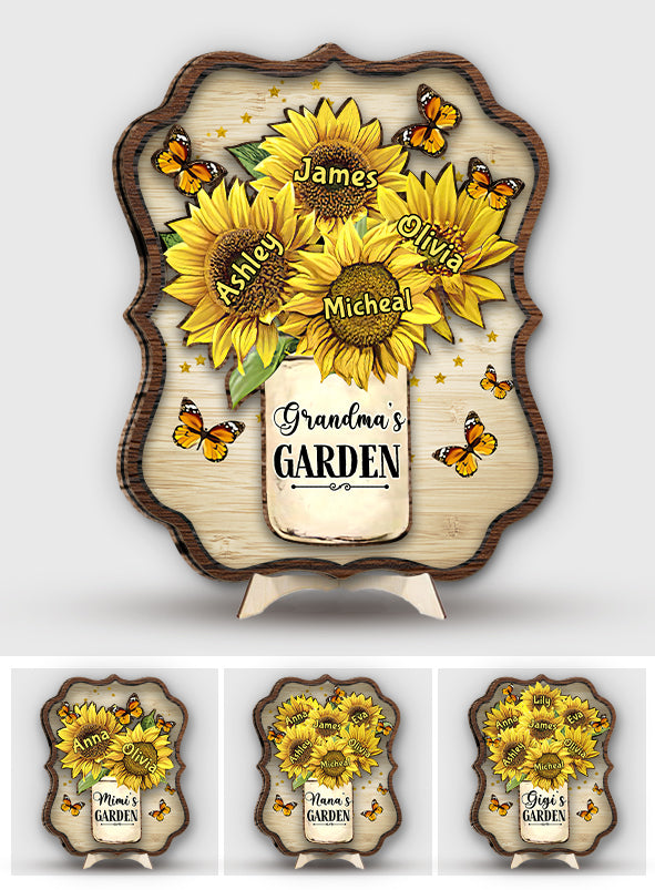 Grandma's Mom's Garden - Personalized Grandma 2 Layered Wood Sign / Wood Plaque