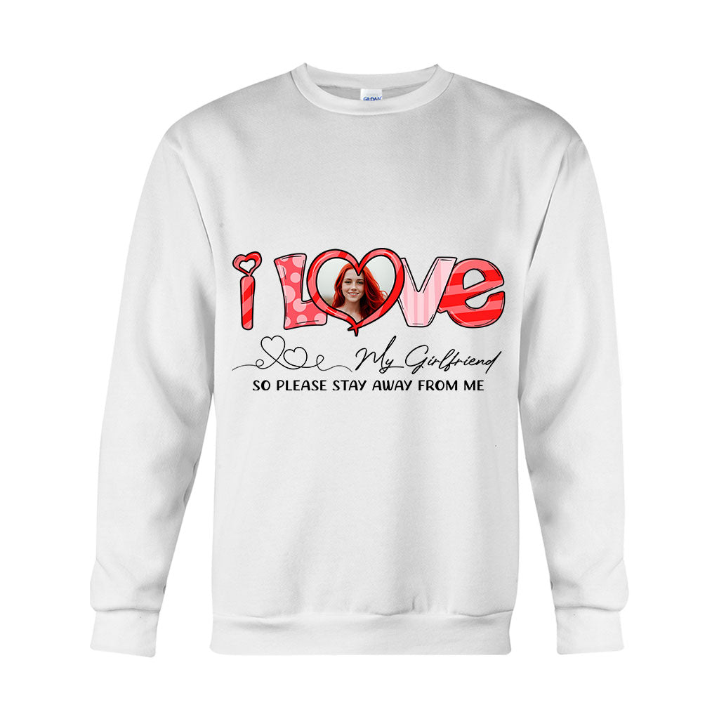 I Love My Girlfriend Boyfriend Husband Wife Custom Photo - Personalized Couple T-shirt And Hoodie