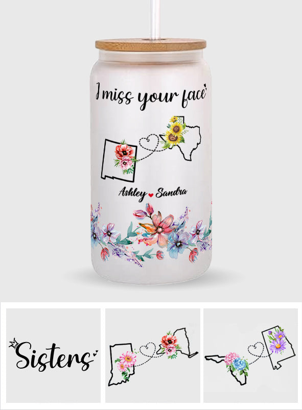 Best friends Long Distance Friendship Gift - Personalized Bestie Can Glass