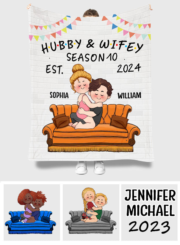Hubby & Wifey - Personalized Husband And Wife Blanket