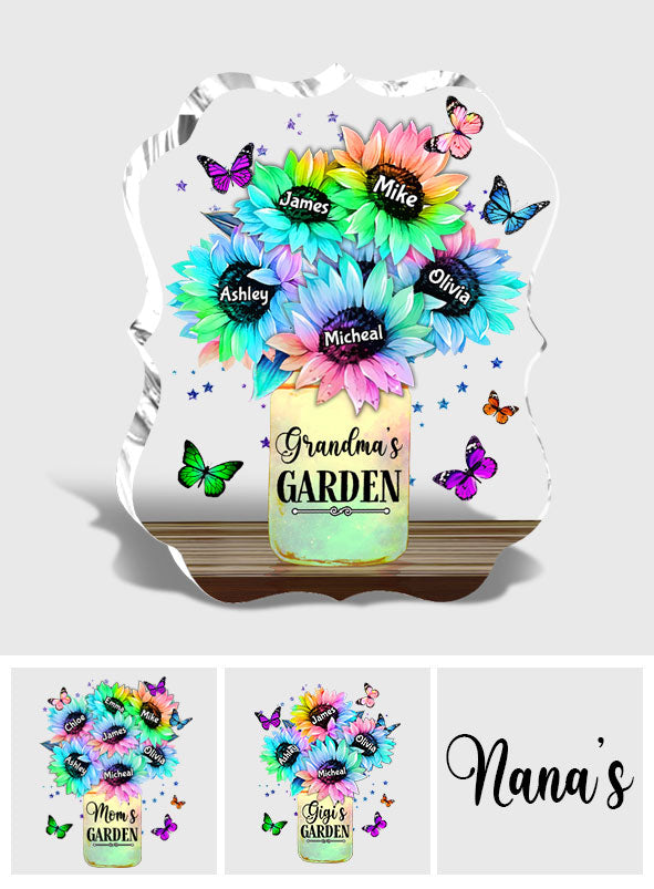Sunflower Vase Custom Any Title And Name - Personalized Grandma Custom Shaped Acrylic Plaque