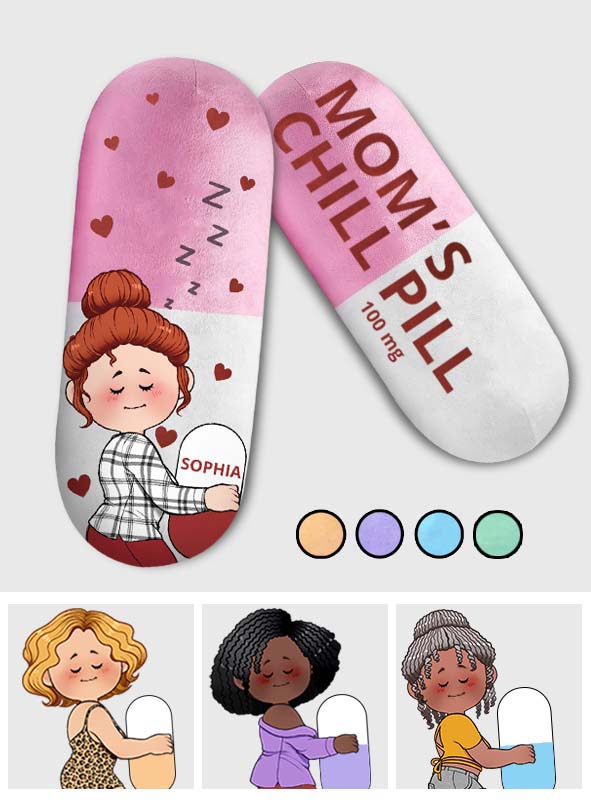 Mom's Chill Pill - Personalized Mother Shaped Pillow