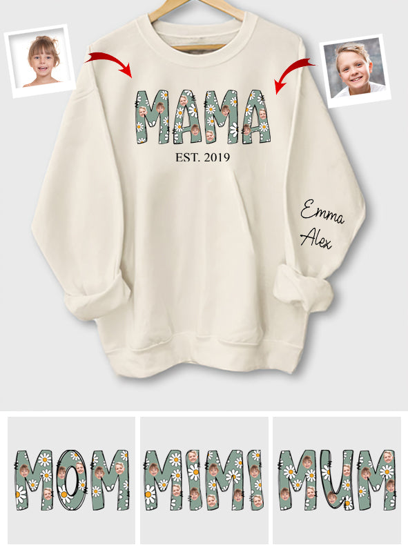 Mama Est. Photo Face Custom Daisy - Personalized Mother All Over Shirt