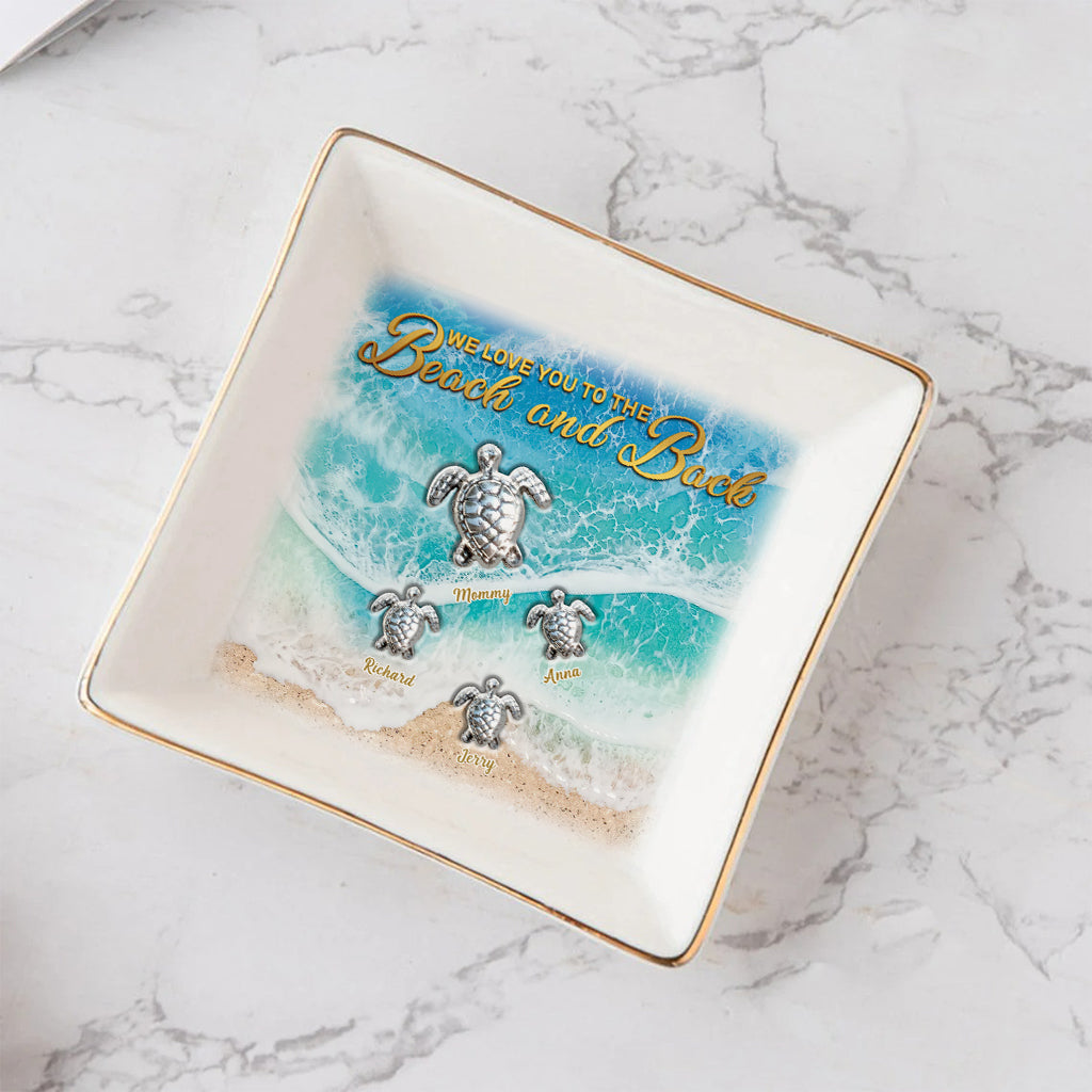 We Love You To The Beach And Back - Personalized Turtle Jewelry Dish