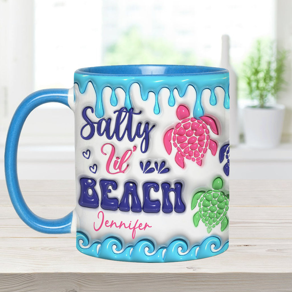 Salty Lil' Beach Turtle Lovers Inflated - Personalized Turtle Accent Mug