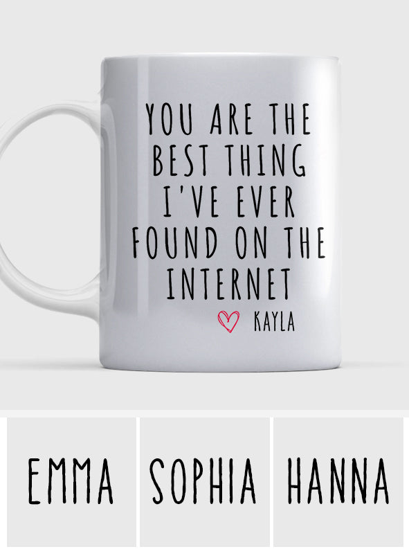 You Are The Best Thing I Ever Found On The Internet - Personalized Couple Mug