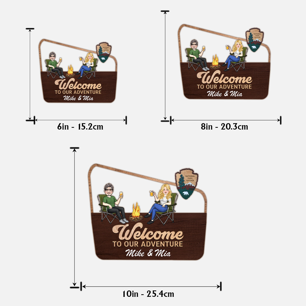 Welcome To Our Adventure - Personalized Camping 2 Layered Wood Sign / Wood Plaque