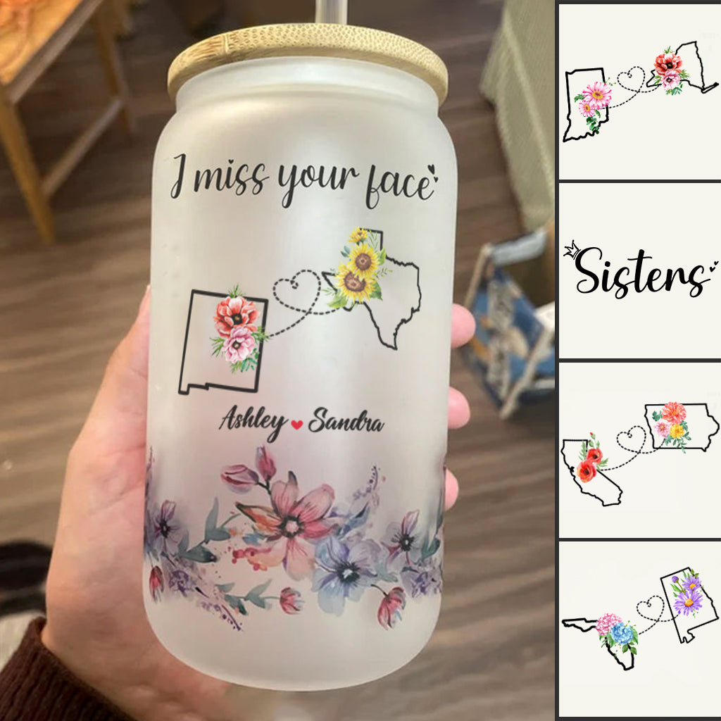 Best friends Long Distance Friendship Gift - Personalized Bestie Can Glass