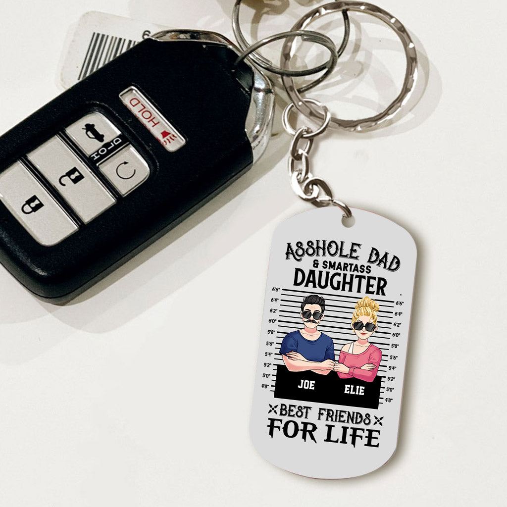Dad/Mom And Smartass Daughter/Son - Personalized Father Stainless Steel Keychain