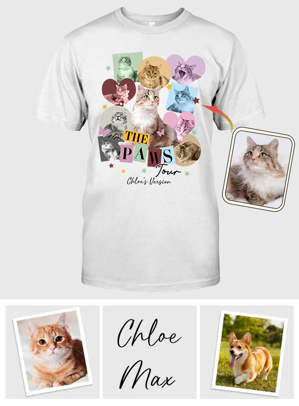 Die Paws Tour – Haustierversion – Personalisiertes Katzen-T-Shirt und Hoodie