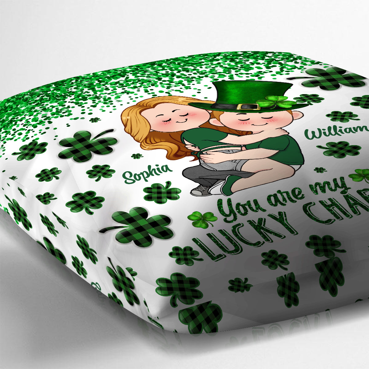 You Are My Lucky Charm - Personalized Couple Throw Pillow