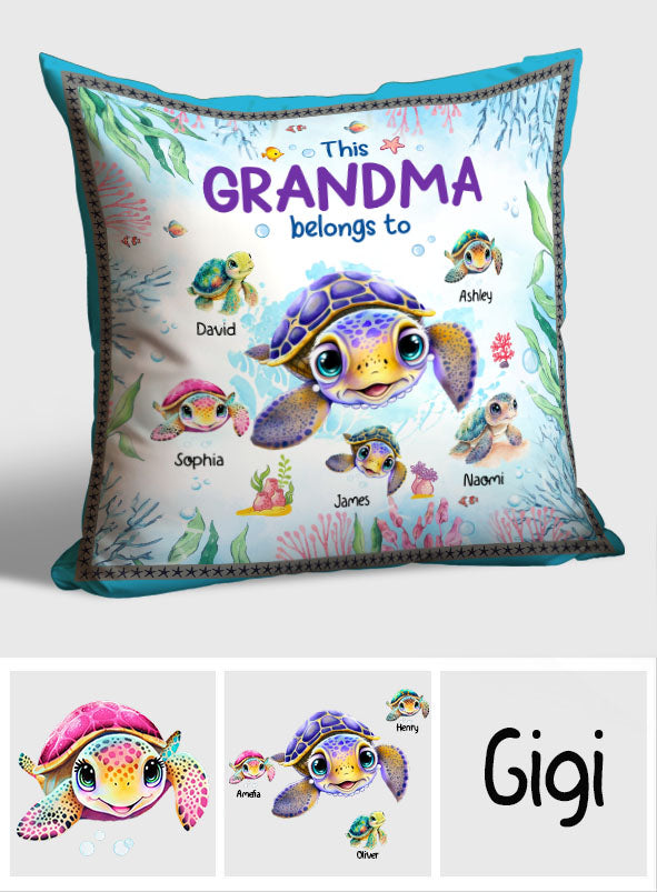 This Grandma Belongs To - Personalized Grandma Throw Pillow