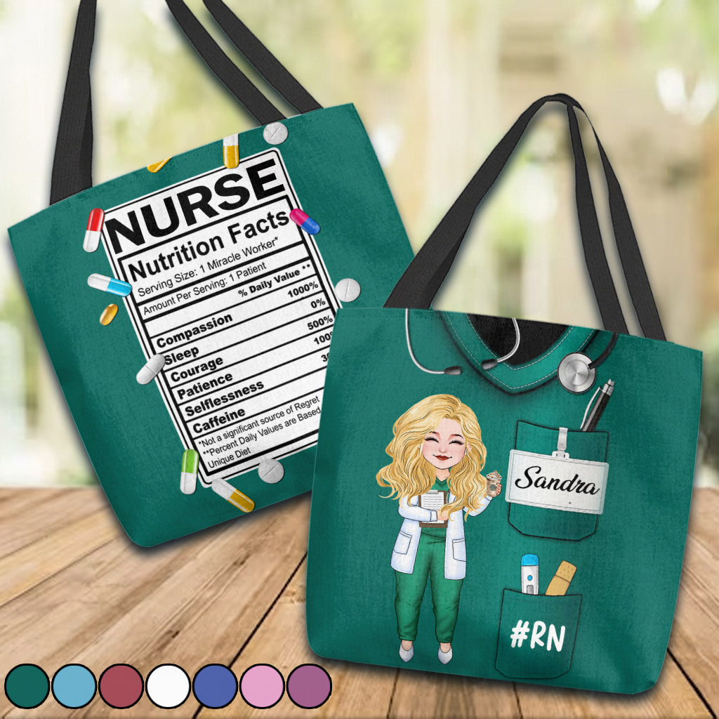 Nurse Nutrition Facts - Personalized Nurse Tote Bag