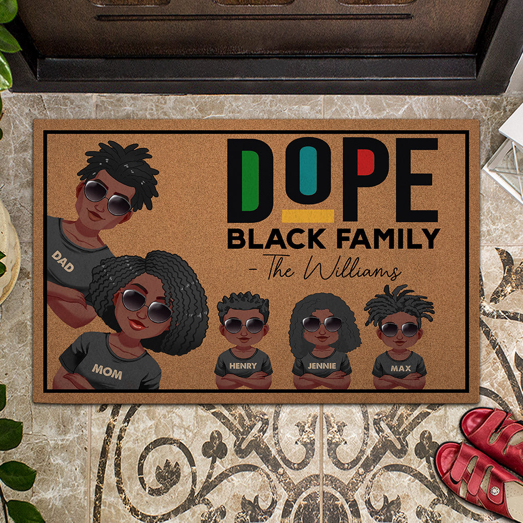 Dope Black Family - Personalized African American Doormat