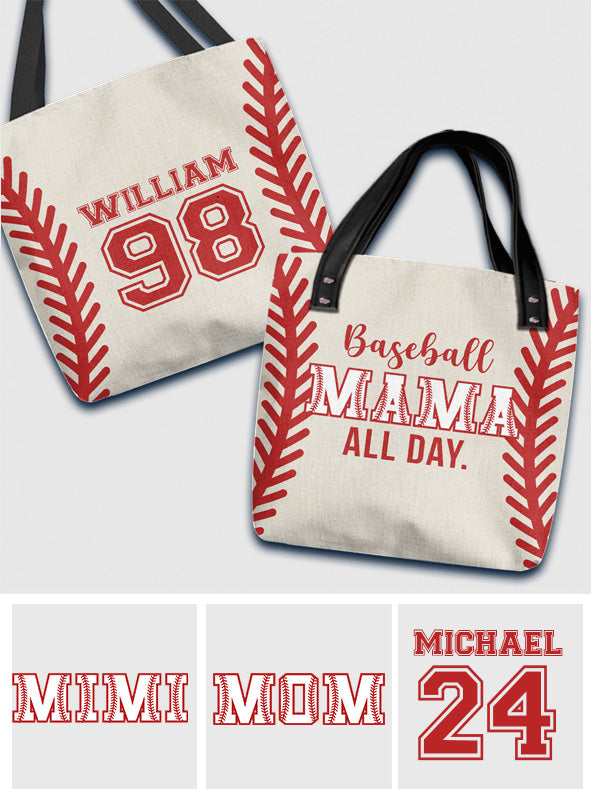 Baseball Mom - Personalized Baseball Tote Bag