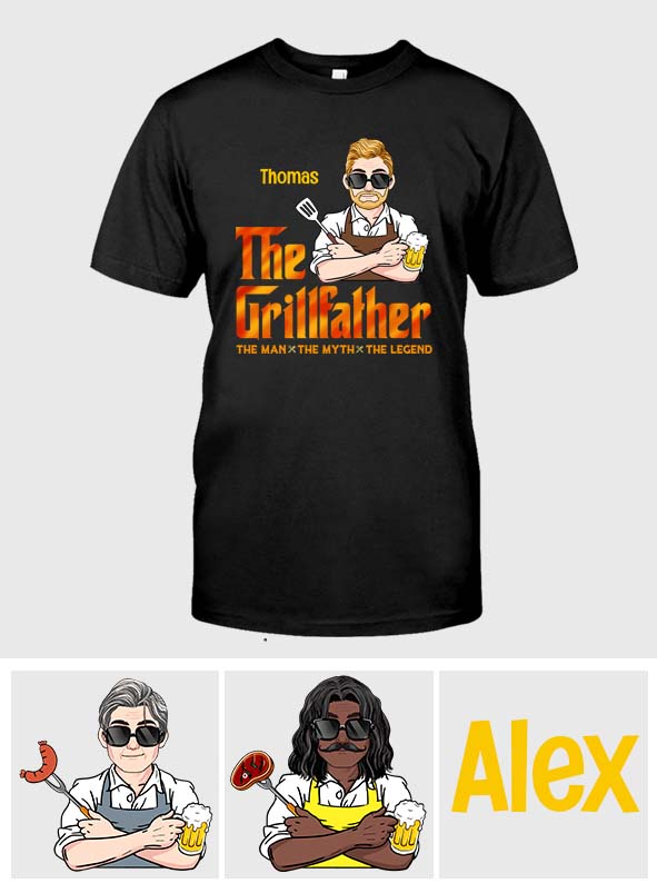Der Grillvater – Personalisiertes Grill-T-Shirt und Hoodie