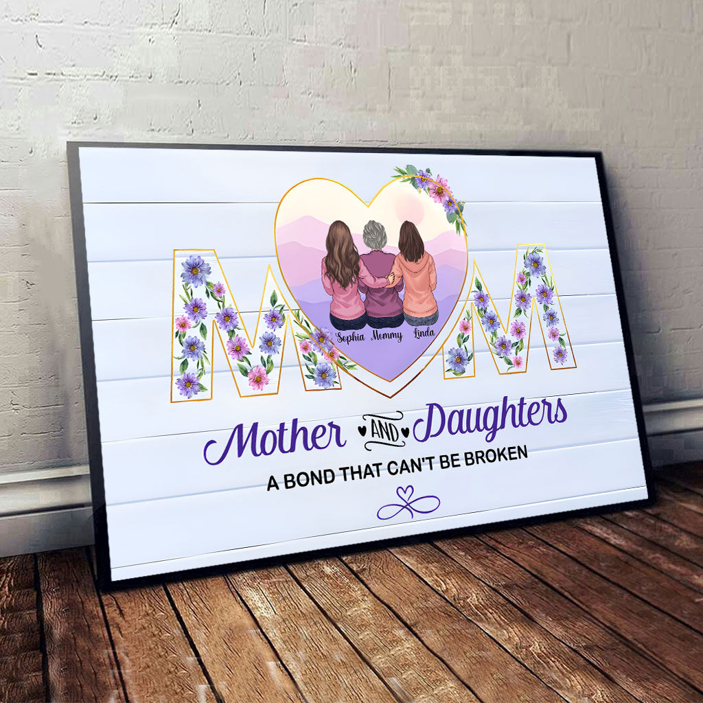 Mother And Daughters - Personalized Mother Canvas And Poster