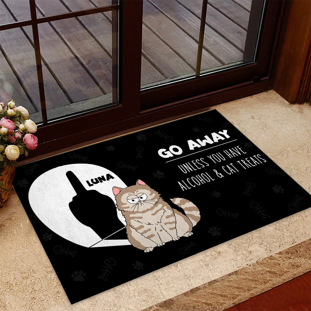 Go Away Unless You Have Cat Treat - Personalized Cat Doormat