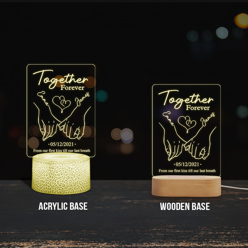 Together Forever - Personalized Couple Shaped Plaque Light Base
