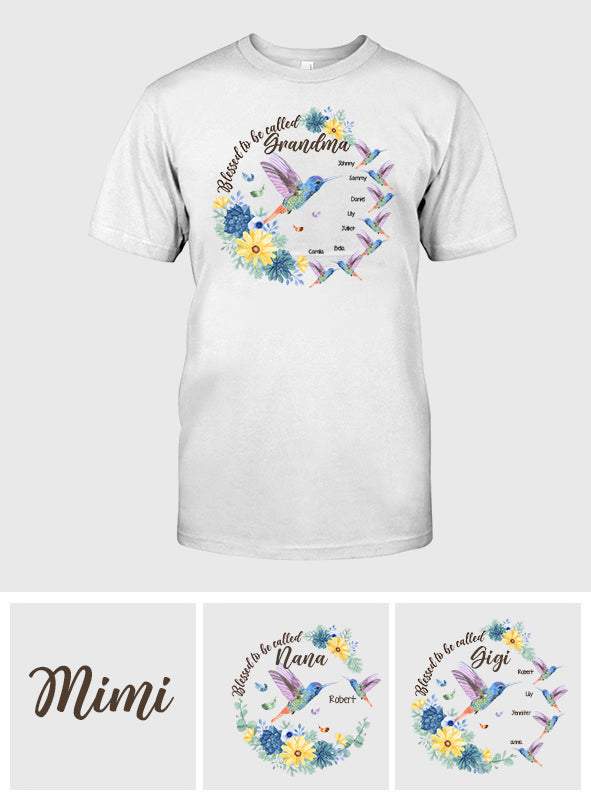 Gesegnet, Oma Nana Gigi genannt zu werden – Personalisiertes Oma-T-Shirt und Hoodie