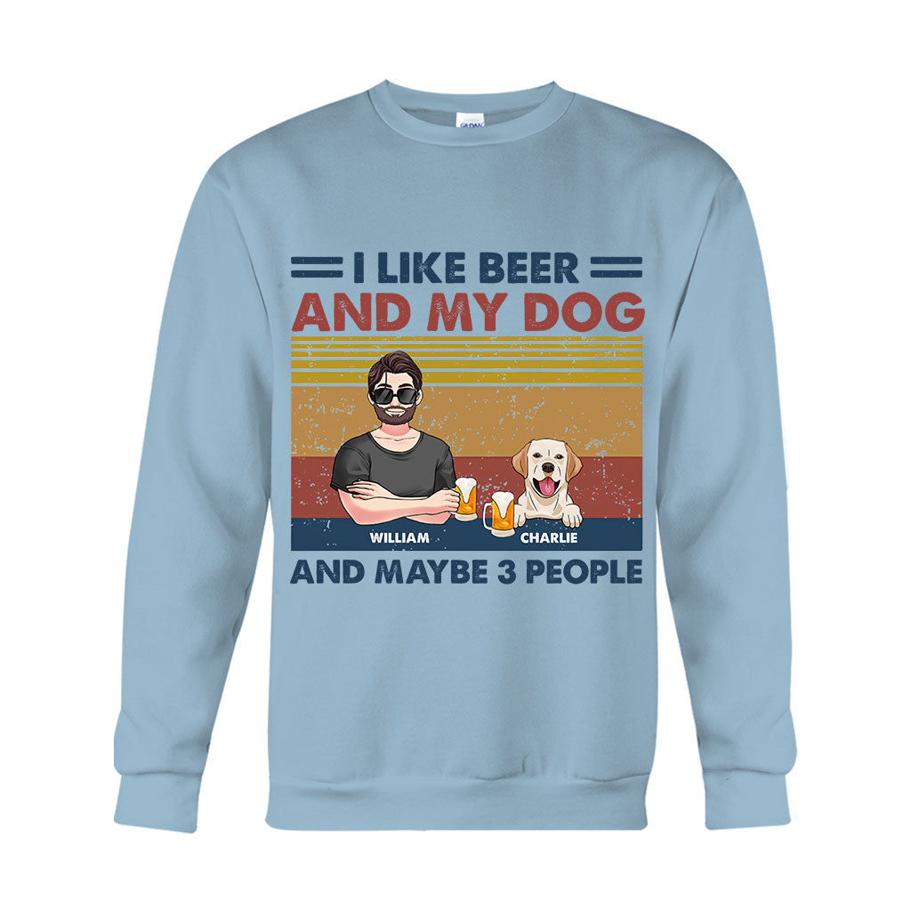 I Like Beer And My Dogs - Personalized Dog T-shirt And Hoodie