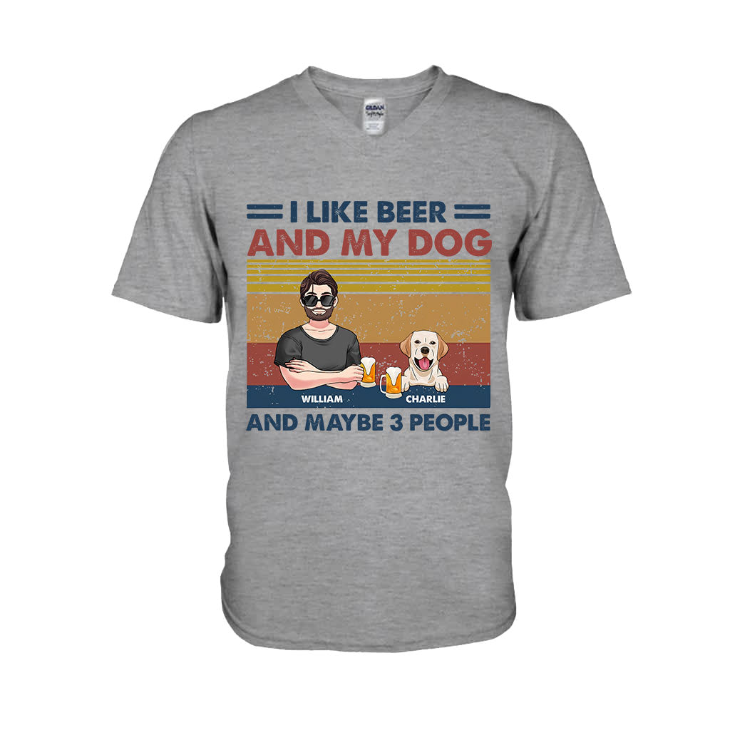 I Like Beer And My Dogs - Personalized Dog T-shirt And Hoodie
