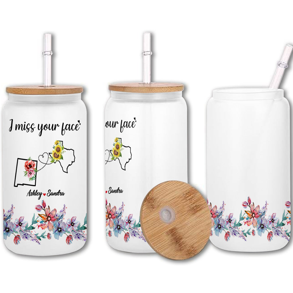 Best friends Long Distance Friendship Gift - Personalized Bestie Can Glass