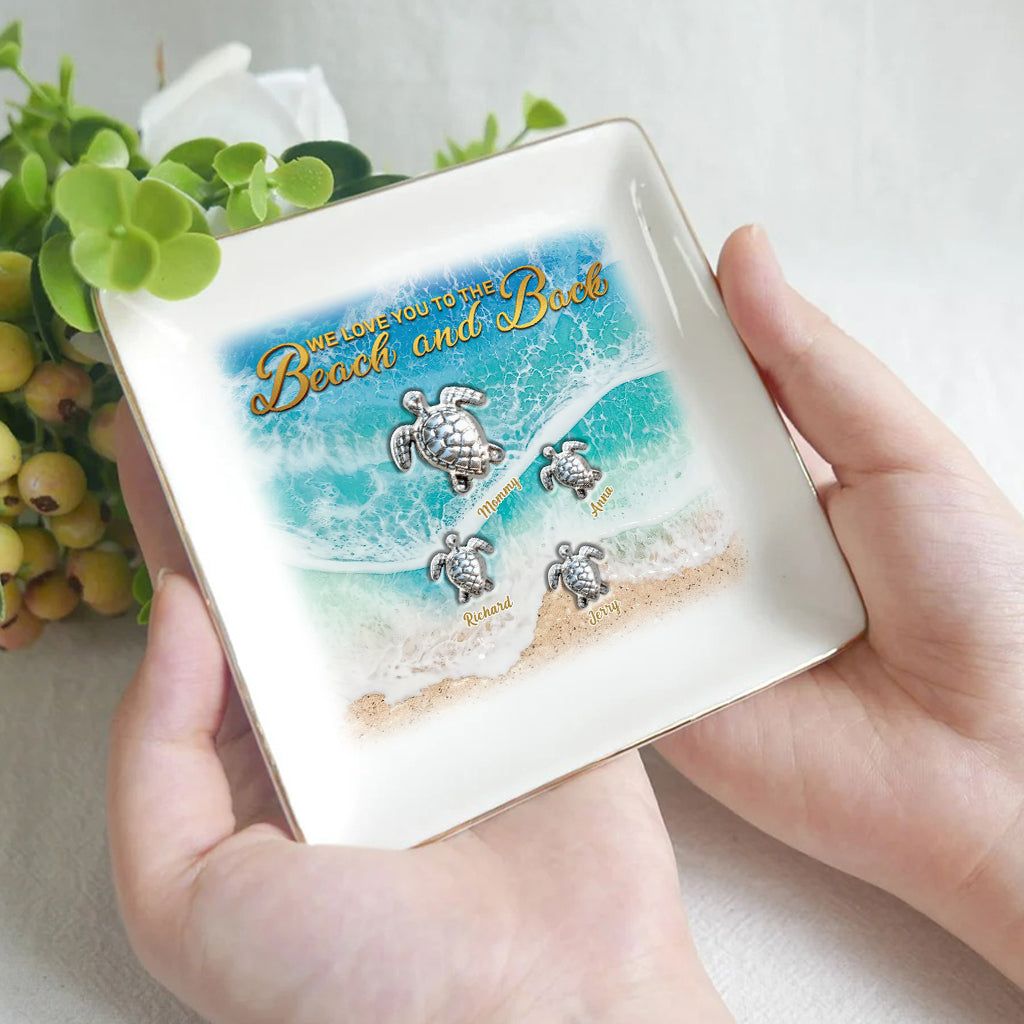 We Love You To The Beach And Back - Personalized Turtle Jewelry Dish