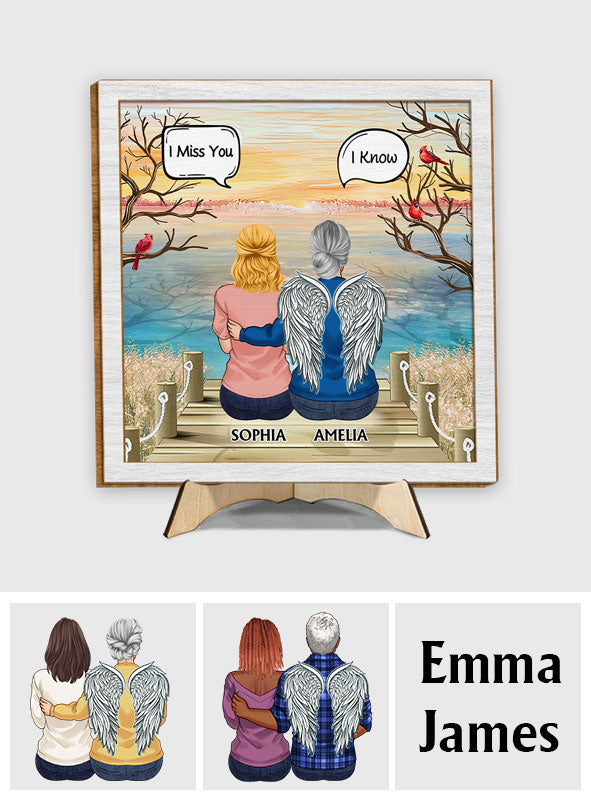 I Miss You I Know Memorial Gift - Personalized Memorial 2 Layered Wood Sign / Wood Plaque