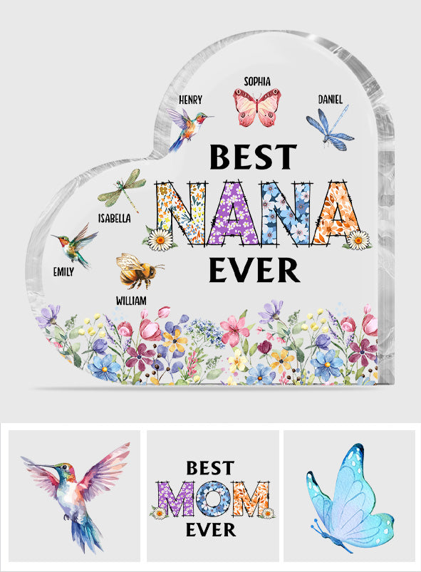 Best Mom Nana Ever - Personalized Grandma Custom Shaped Acrylic Plaque