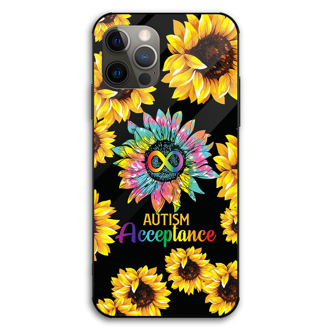 Handyhülle mit Sonnenblumenmotiv für Autismus