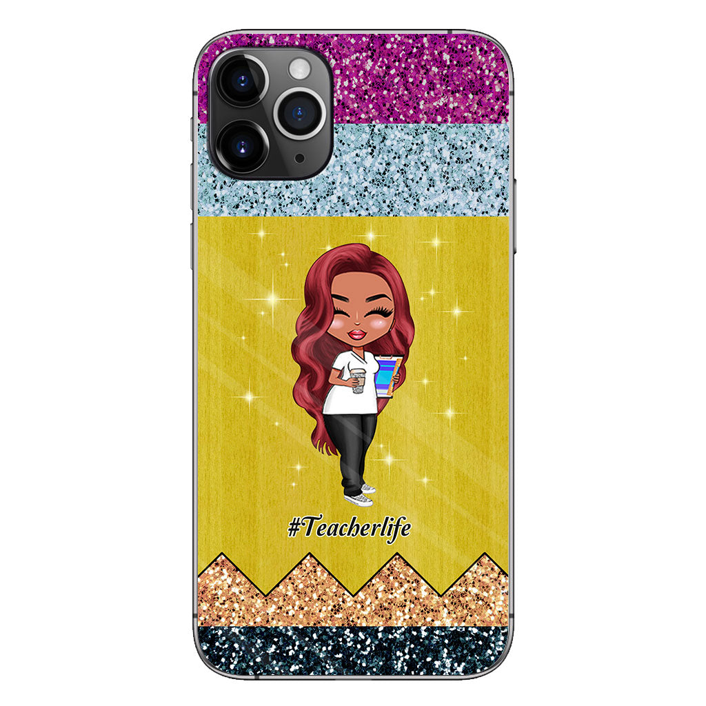 Teaching Is A Work of Heart - Personalized Teacher Phone Case With 3D Pattern Print