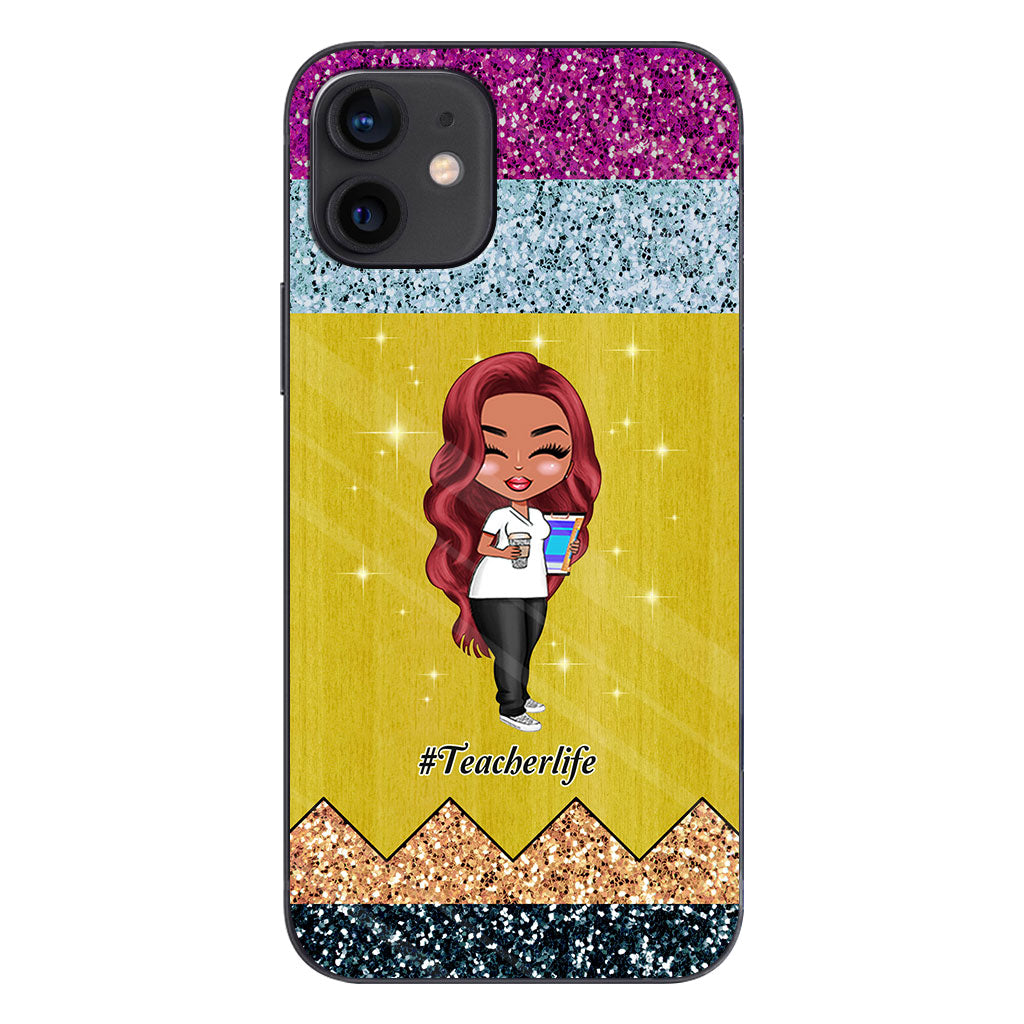 Teaching Is A Work of Heart - Personalized Teacher Phone Case With 3D Pattern Print