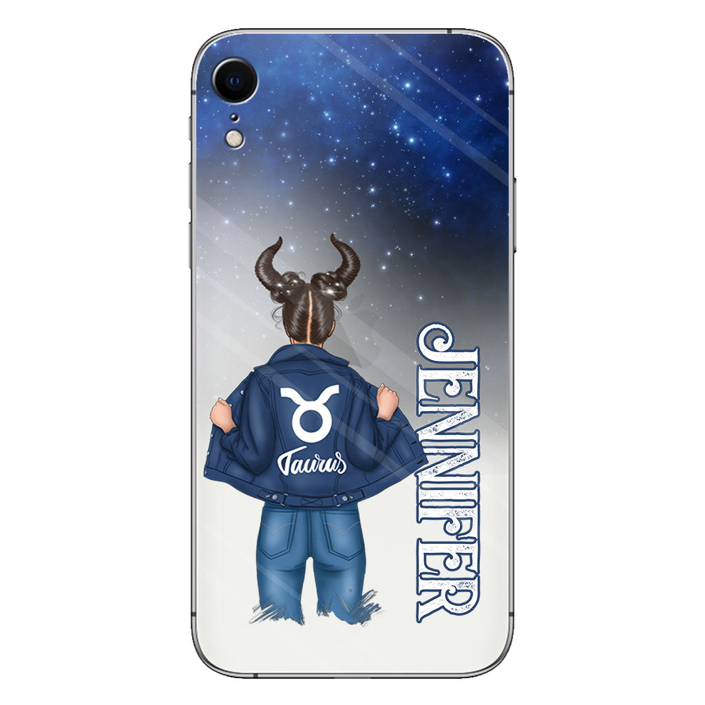 Zodiac Denim Girl - Personalized Horoscope Clear Phone Case