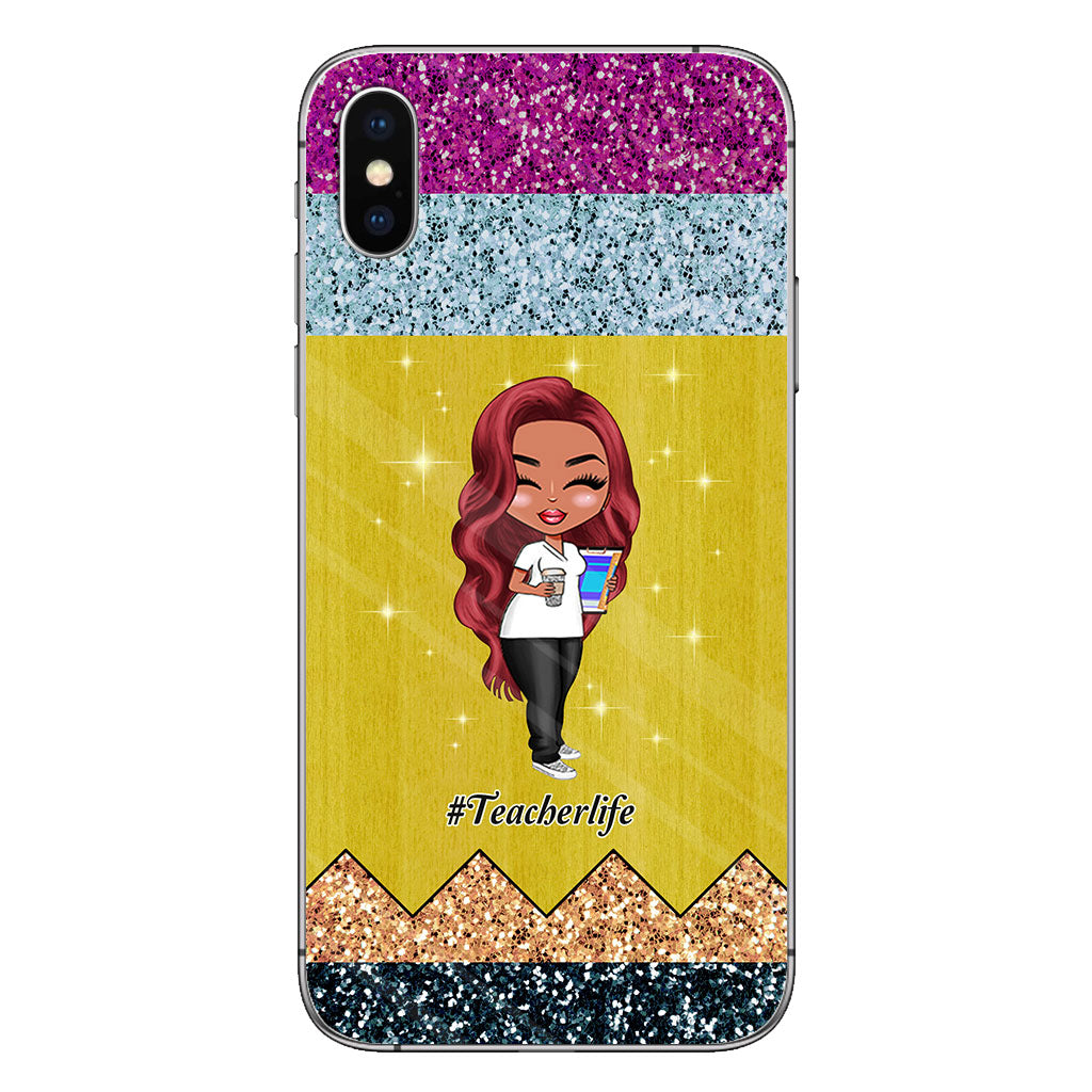 Teaching Is A Work of Heart - Personalized Teacher Phone Case With 3D Pattern Print