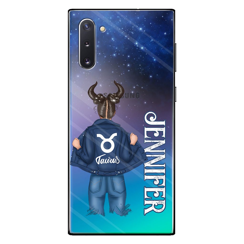 Zodiac Denim Girl - Personalized Horoscope Clear Phone Case