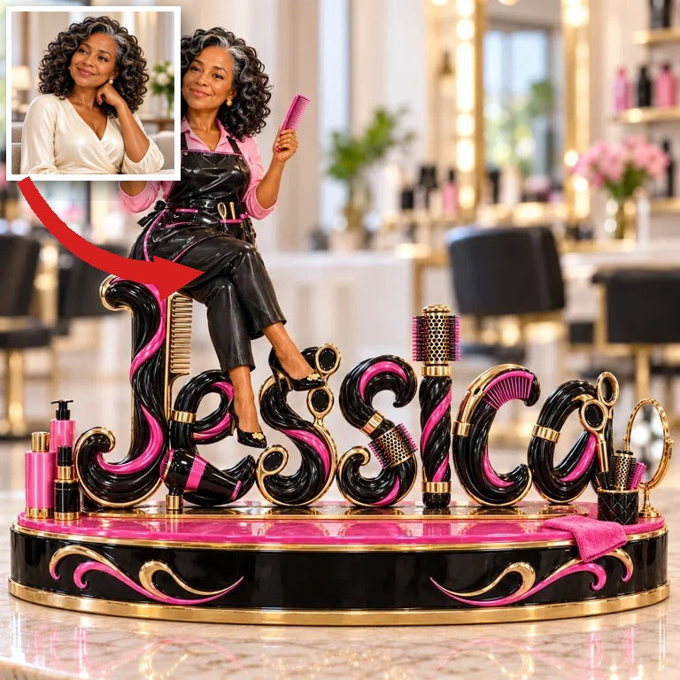 Personalized Custom Photo Hairdresser Custom Shaped Acrylic Plaque - Gift for Older Women