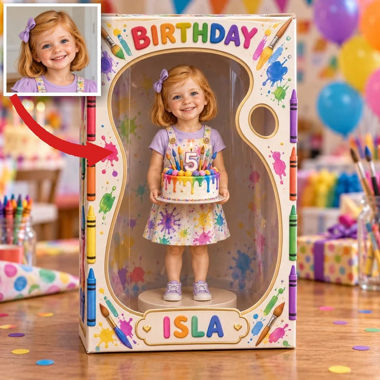 Personalisierte Foto Kunst Acryl Display Box - 5. Geburtstag Geschenk für Mädchen
