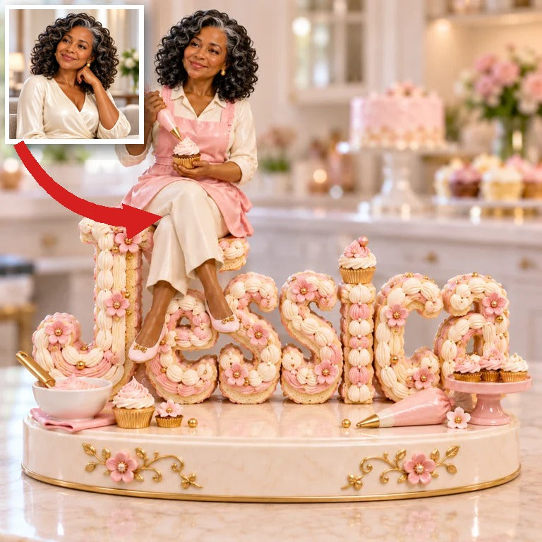 Personalized Custom Photo Cupcake Baking Custom Shaped Acrylic Plaque - Gift for Older Women Who Bake