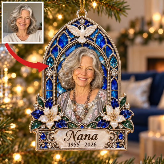 Personalisierte Foto Taube Gedenk Weihnachtsornament - In Erinnerung an Oma