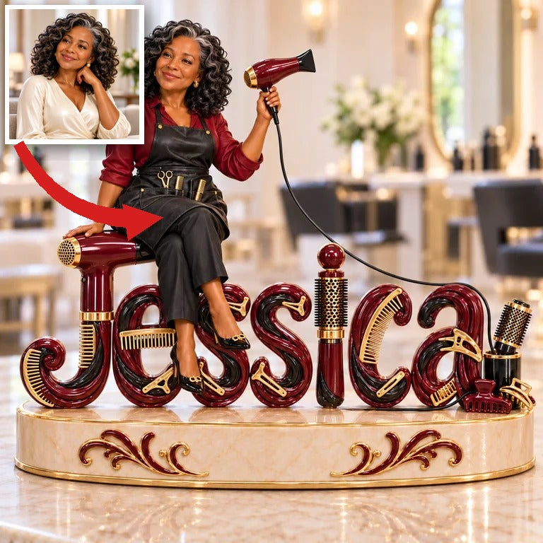 Personalized Custom Photo Hairdresser Custom Shaped Acrylic Plaque - Gift for Older Women