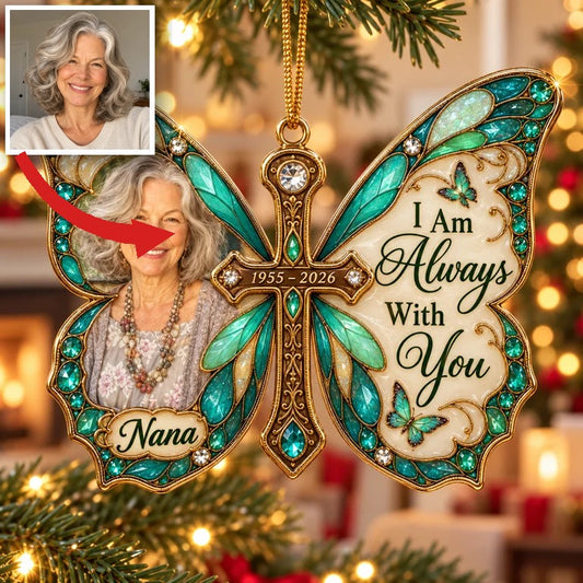 Personalisierte 3D Weihnachtsornament Schmetterling - Erinnerungsstück für Großmutter