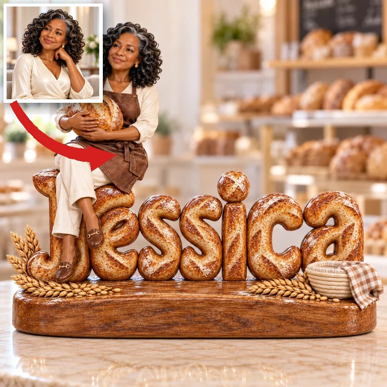 Personalized Custom Photo Artisan Bread Baking Custom Shaped Acrylic Plaque - Gift for Older Women Who Bake