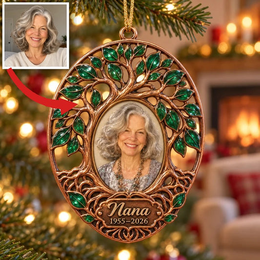 Personalisierte 3D Weihnachtsornament Baum des Lebens - Erinnerungsstück für Großmutter