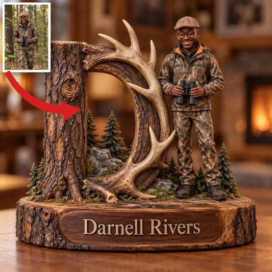 Personalized Hunting Monogram Wood Plaque with Custom Photo and Name