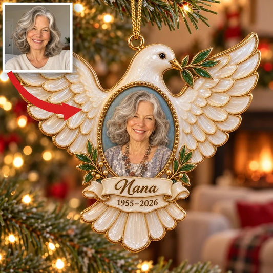 Personalisierte 3D Weihnachtsornament Taube - Großmutter Erinnerungsstück