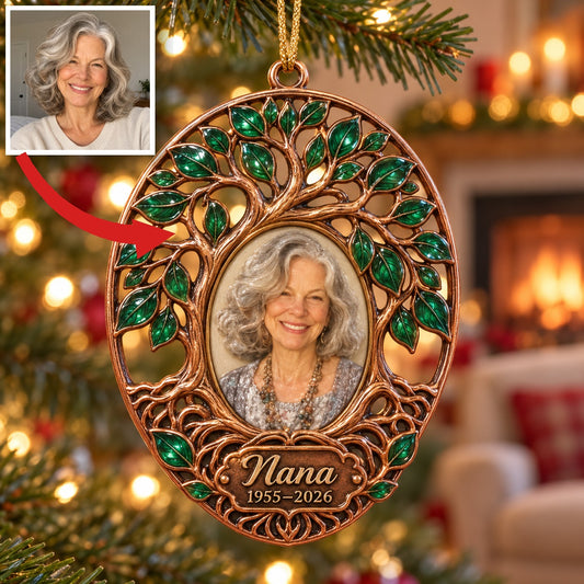 Personalisierte Foto Baum des Lebens Erinnerungs Weihnachtsornament - In Erinnerung an Oma