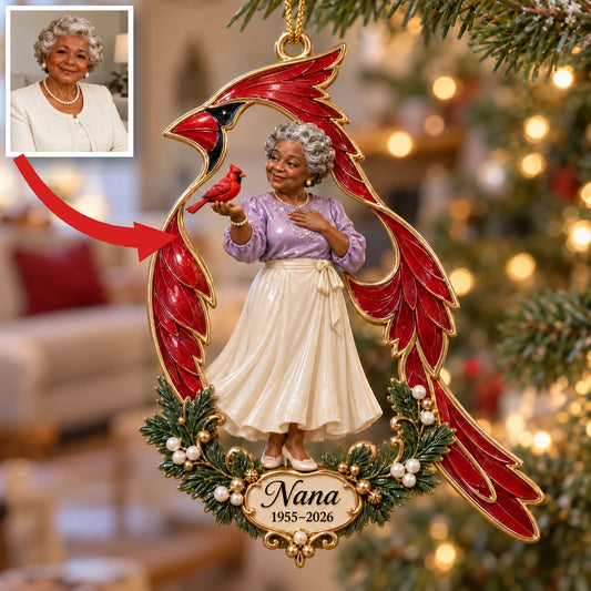 Personalisierte 3D Weihnachtsornament mit Foto - Großmutter Erinnerungsstück